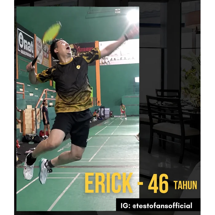 Erick, 46 tahun, bermain bulu tangkis dengan aktif